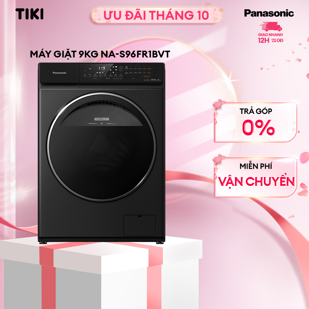 Máy Giặt Sấy Cửa Trước Panasonic 9 Kg giặt 6kg sấy NA-S96FR1BVT - Diệt khuẩn đến 99.99% - Giặt sấy 2 trong 1 - Hàng Chính Hãng - Giao Toàn Quốc