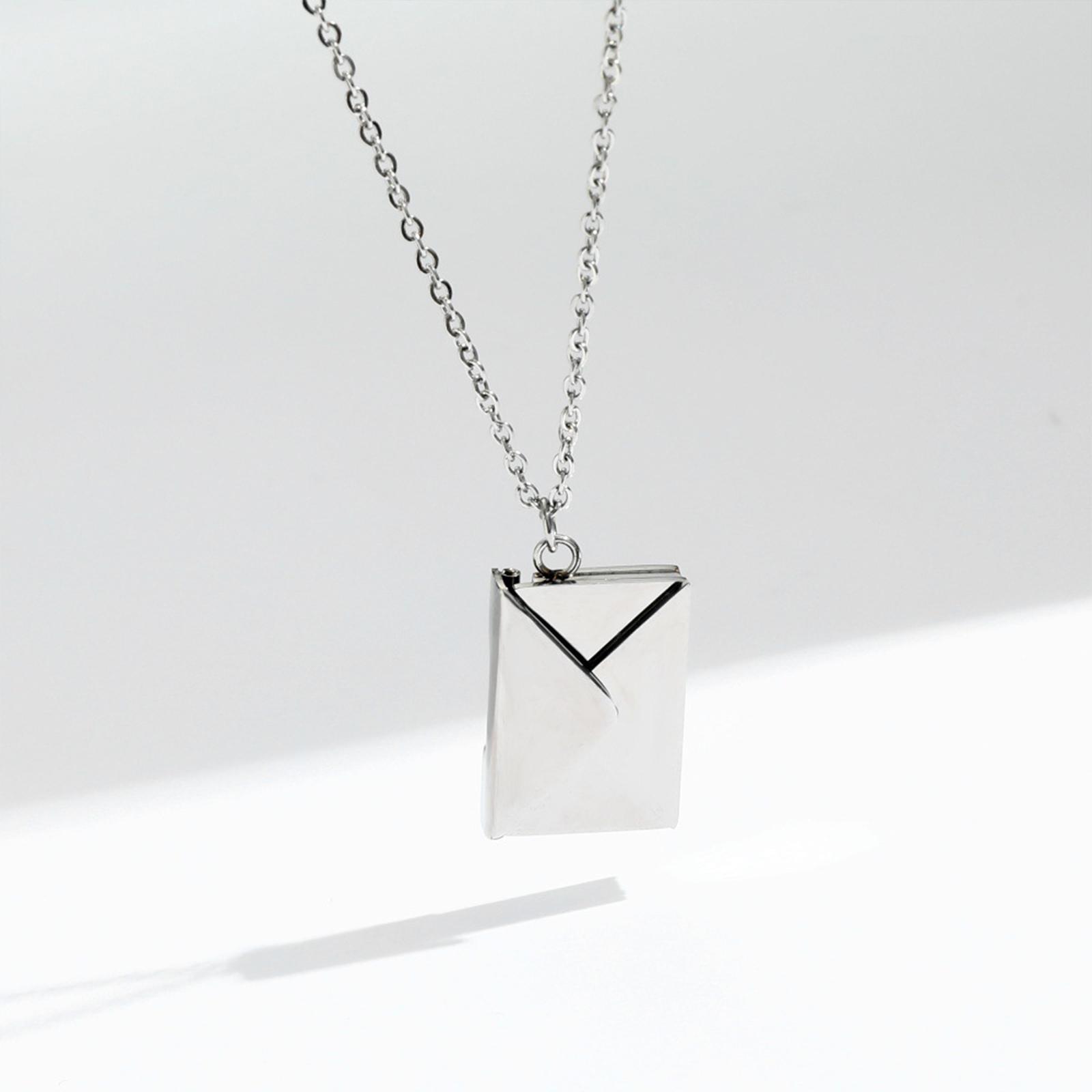 Love Letter Envelope Pendant Necklace for Couples Family Women Men