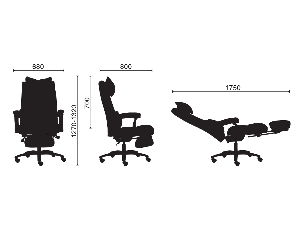 Ghế làm việc cao cấp gác chân thư giãn MNTC-20711-U1 (ĐEN)