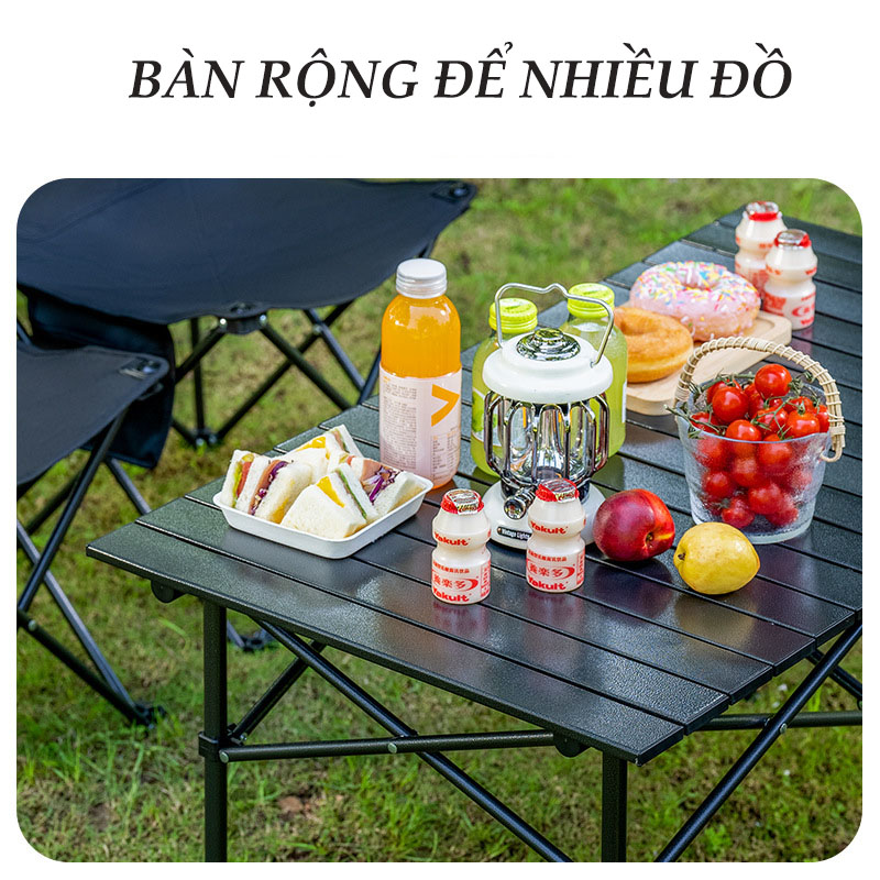 Bàn Xếp Gấp Gọn Du Lịch Và Dã Ngoại Dễ Mang Theo Khi Đi Cắm Trại Picnic Ăn Uống Cùng Gia Đình MÀU ĐEN