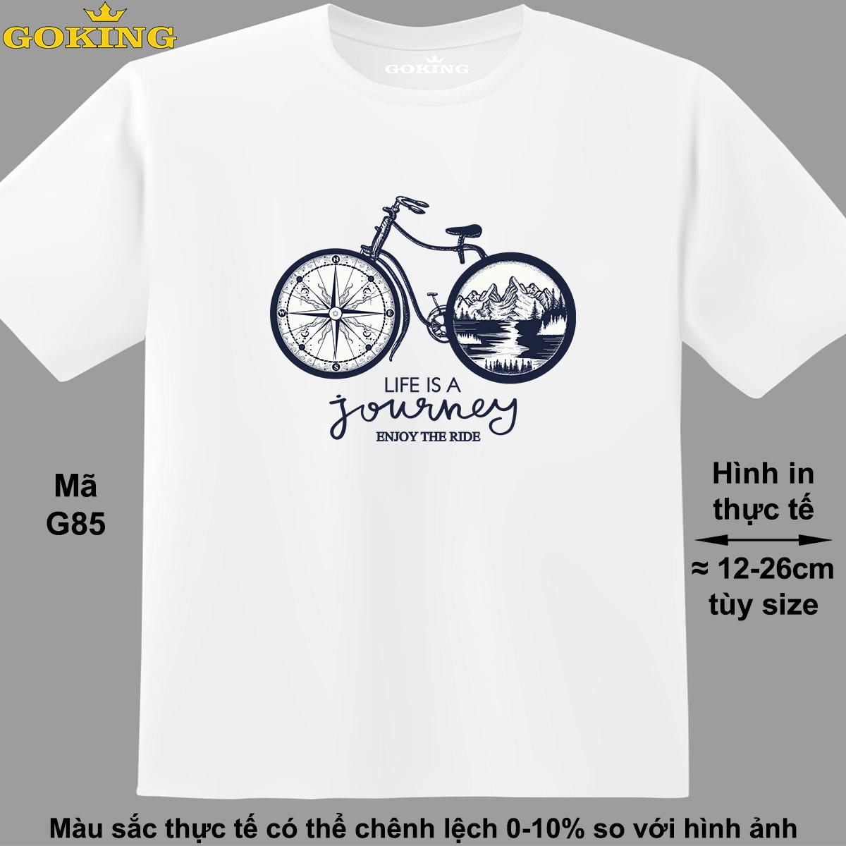 Xe đạp, mã G85. Hãy tỏa sáng như kim cương, qua chiếc áo thun Goking siêu hot cho nam nữ trẻ em, áo phông cặp đôi, gia đình, đội nhóm – Trắng, 100 cotton – XL