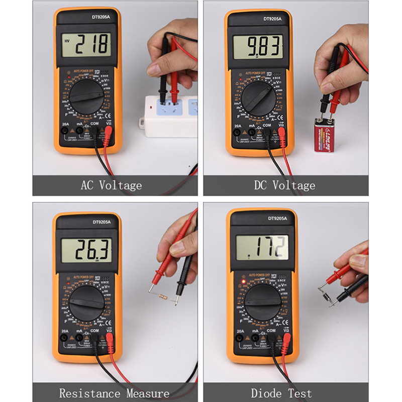 Đồng hồ vạn năng kỹ thuật số, Đồng hồ đo điện áp hiện tại AC / DC, Đồng hồ đo điện trở Máy đo điện dung