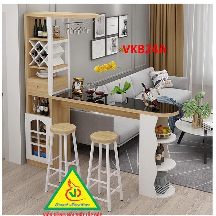 Quầy bar mini, quầy bar nhà bếp kết hợp tủ rượu VKB024A  - Nội thất lắp ráp Viendong Adv