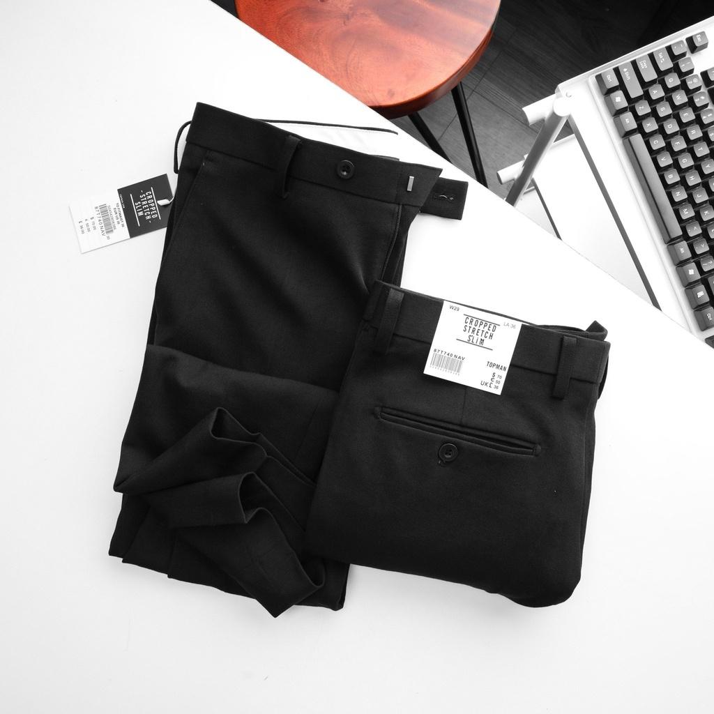 Quần vải nam - Quần âu nam màu đen form slim cropped | LASTORE MENSWEAR