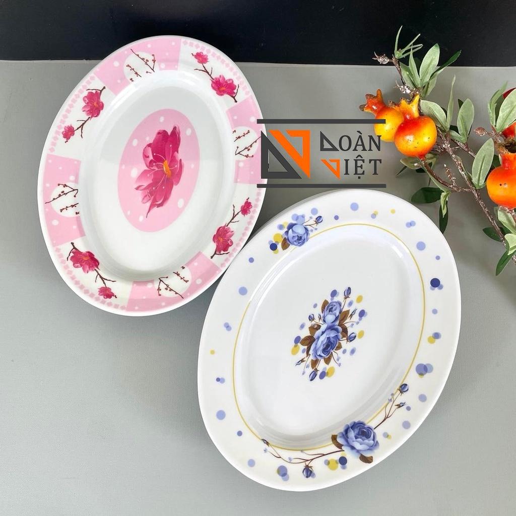 DĨA HỘT XOÀI, OVAL .. MECA cao cấp 25.5 cm - HÀNG VIỆT NAM CHẤT LƯỢNG CAO, bóng đẹp, hoa văn sang trọng