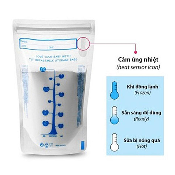 Combo 03 Hộp Túi Đựng Sữa Mẹ (Trữ Sữa Mẹ) Cảm Ứng Nhiệt Unimom UM870176 (210ml)  30 túi 1 hộp