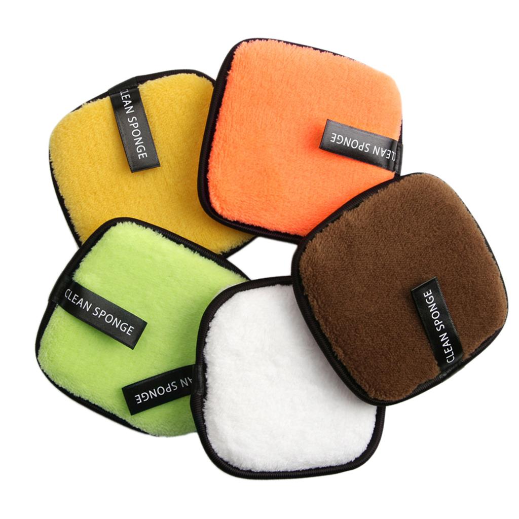 Set Of 5pcs Professional Makeup Removal Square Puffs, Face Makeup Removing Cleaning Puffs Pads