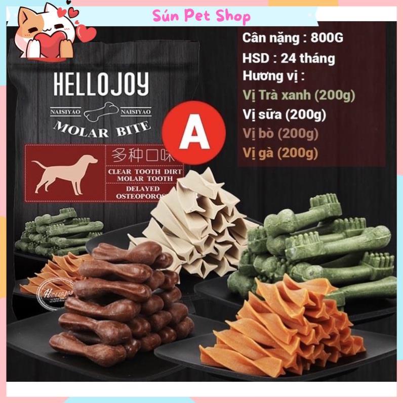 Xương gặm làm sạch răng cho chó Hello Joy gói 800gr