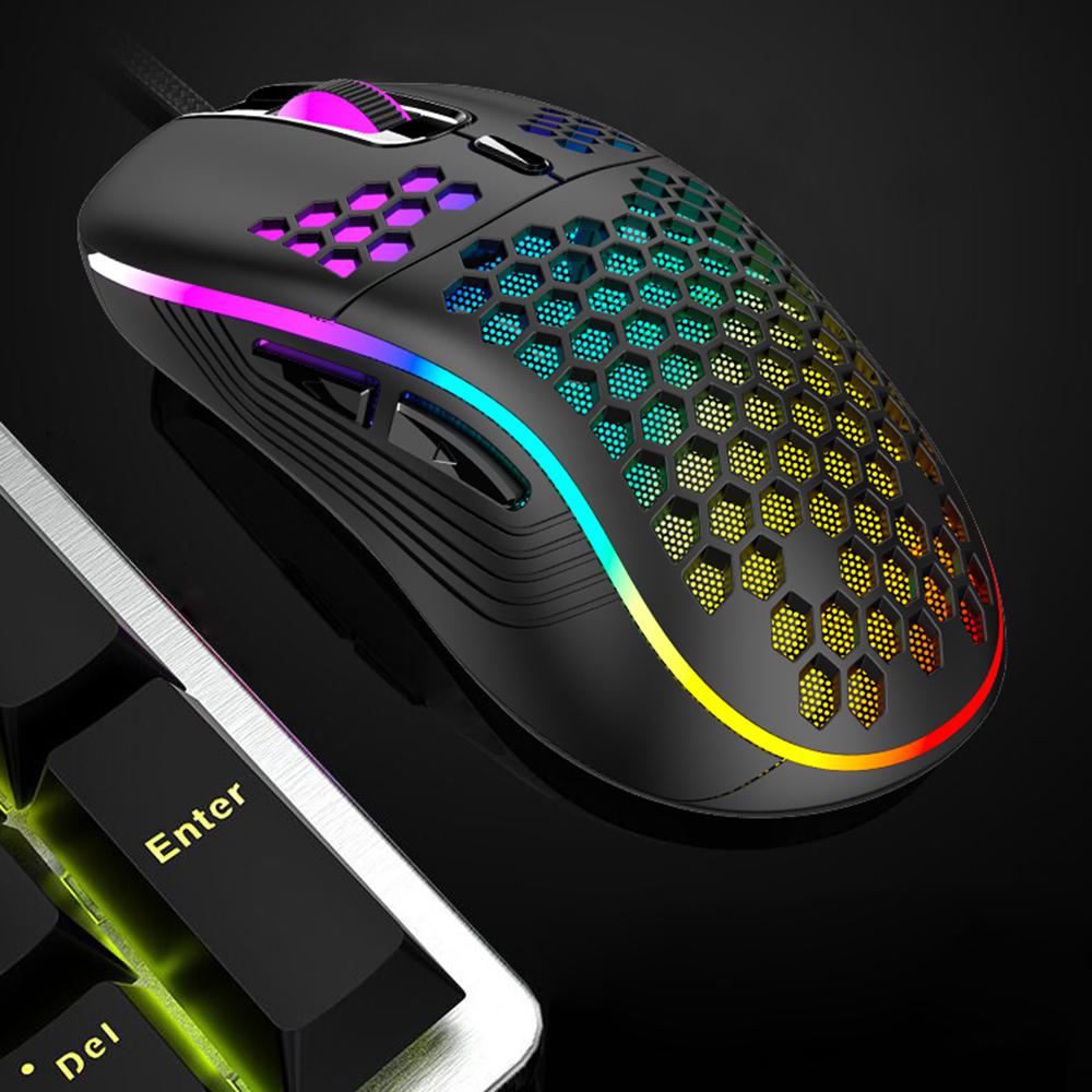 Wired Gaming Mouse 7200DPI Optical Mouse RGB Lightweight Gaming Mouse 1200/2400/4800/7200DPI/ 6 Programmable Buttons
