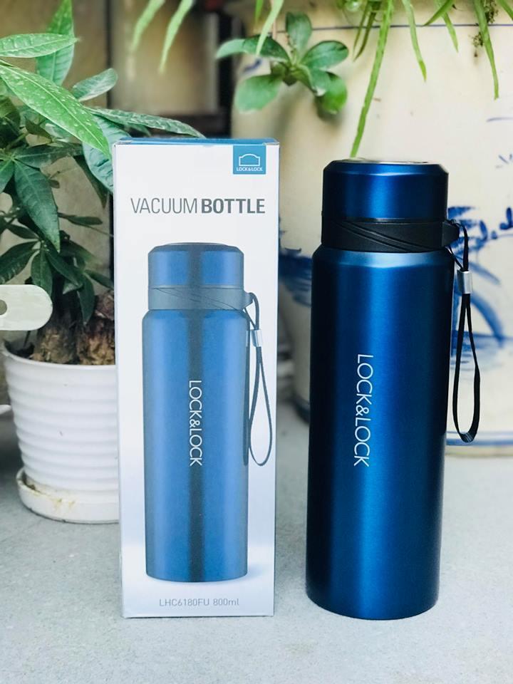 Bình Giữ Nhiệt Thép Không Gỉ Vacuum Bottle Lock&Lock LHC6180-FU - Xanh Đậm