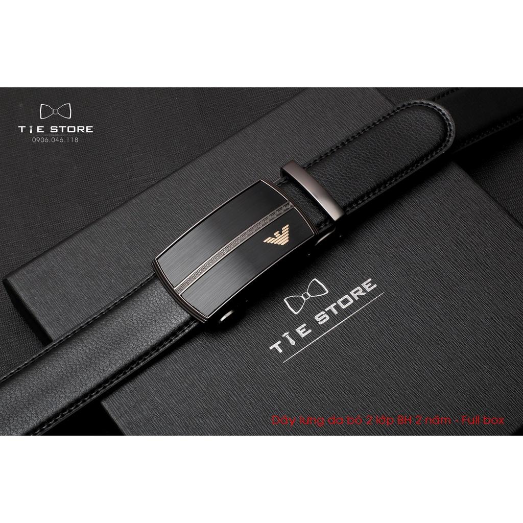 Thắt Lưng Nam Da bò 2 lớp cao cấp BH 2 năm Full box - Mặt liền khóa tự động