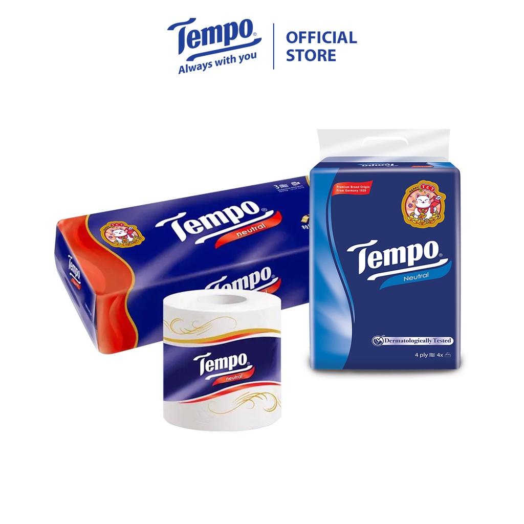 1 Lốc Tempo cao cấp Giấy vệ sinh Toipa & 1 Lốc Khăn giấy rút Softpack