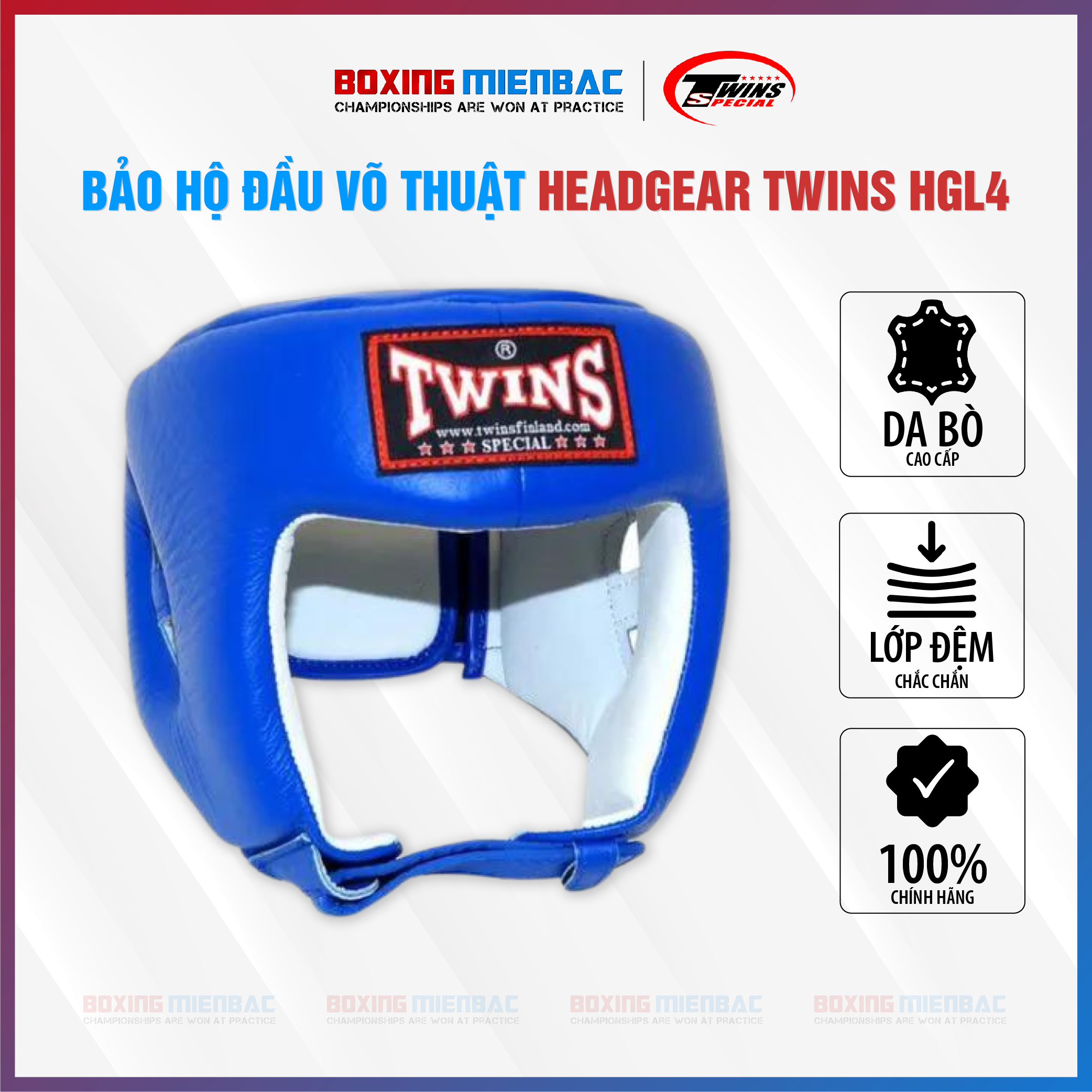 Bảo Hộ Đầu Thi Đấu Twins Hgl-4 Competition Head Gear/ Boxing/ KickBoxing/ MuayThai
