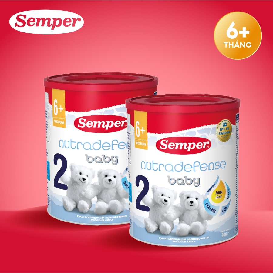 Combo 2 Sữa bột công thức Semper Nutradefense Baby 2 400g/hộp