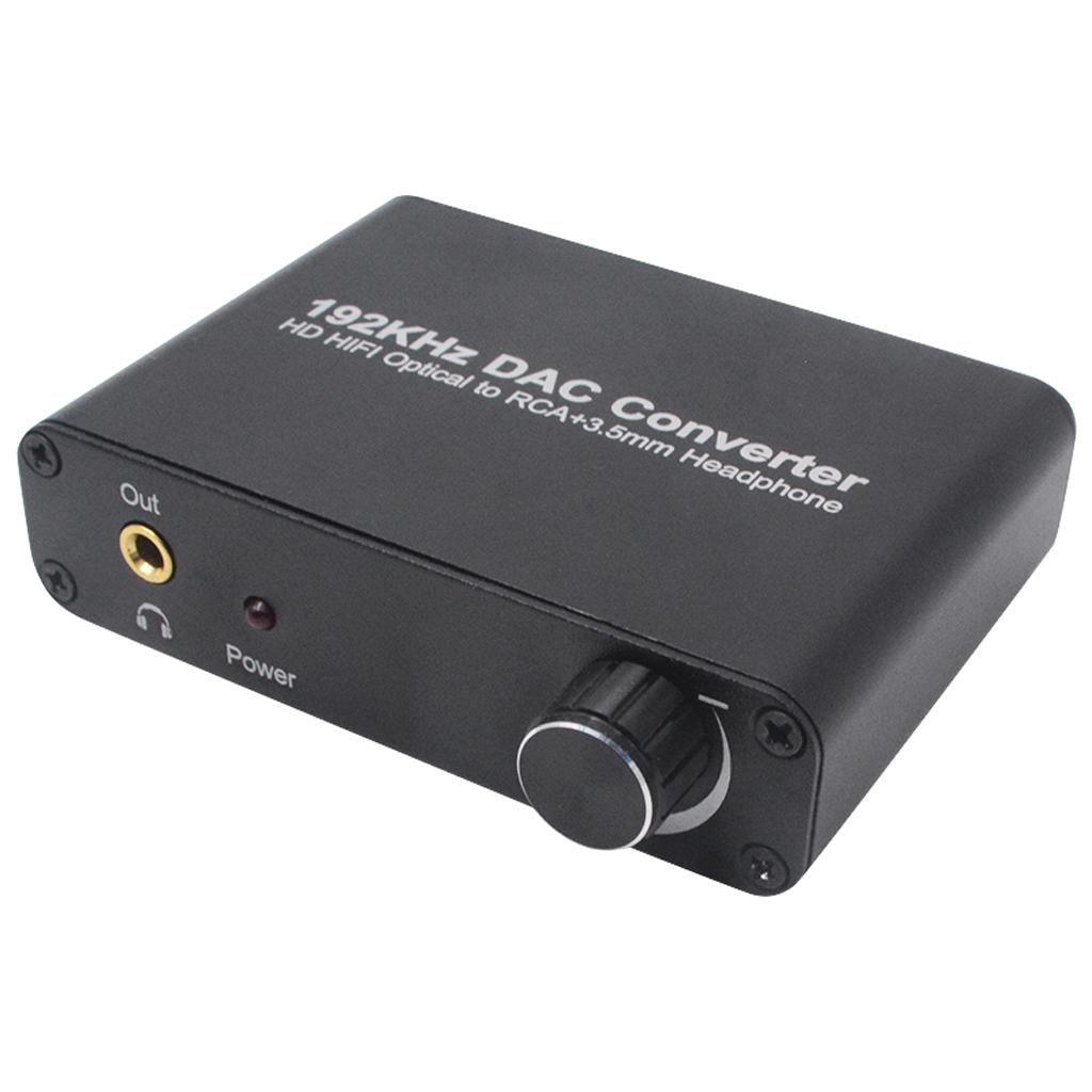 192kHz DAC Converter with Volume Adjustment Optical Coaxial Toslink to Analog