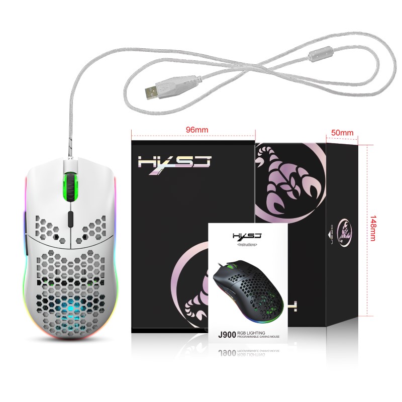Chuột Led RGB 6400 DPI Gaming Mouse J900