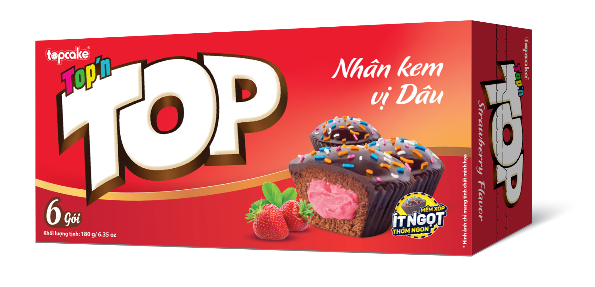 Bánh cupcake cao cấp TOP N TOP nhân kem dâu 360g