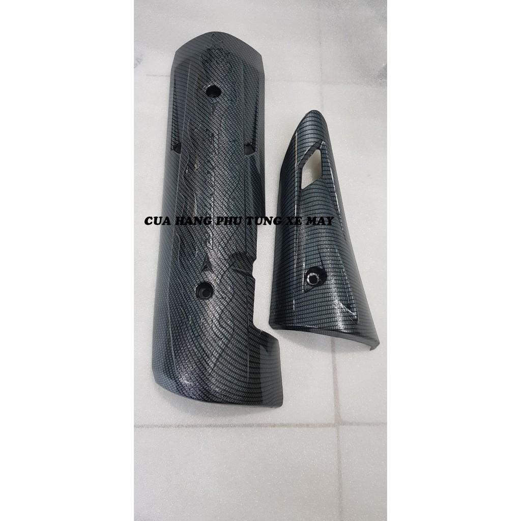 Trọn bộ ốp pô và ốp cổ pô cacbon dành cho xe Exciter 150