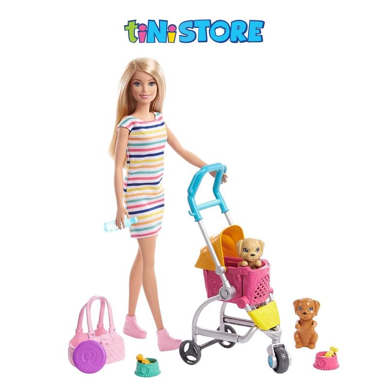 Bộ đồ chơi búp bê đi dạo với thú cưng Barbie