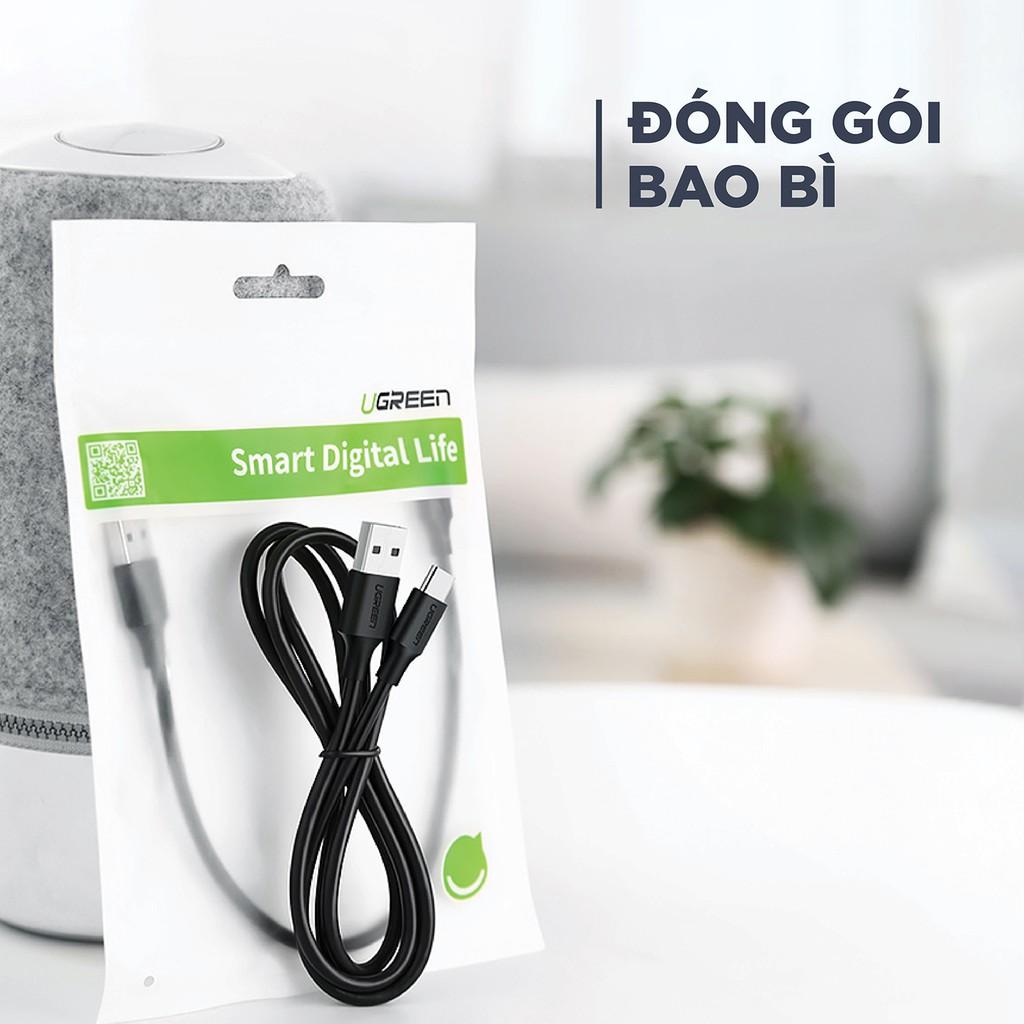 Cáp sạc nhanh UGREEN US287 USB 2.0 sang USB Type-C, điện áp 3A, độ dài từ 0.25m đến 2m - Hàng chính hãng