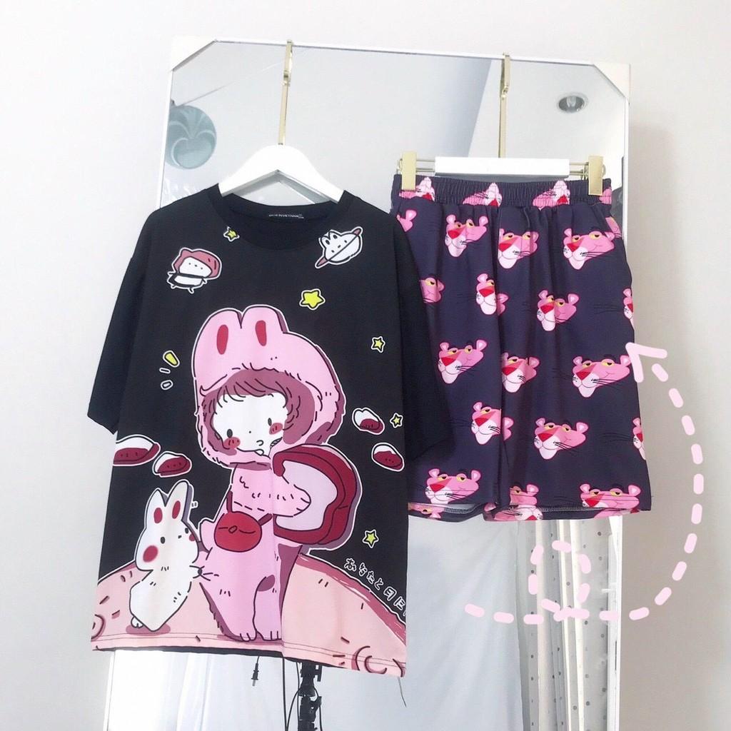 Set đồ bộ hoạt hình ️ Bộ mặc nhà Cartoon BÉ THỎ form rộng Freesize Unisex nam nữ Molly Fashion