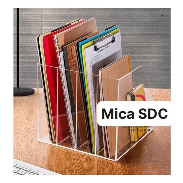 Kệ sách để bàn - Kệ mica nhiều ngăn để sách - hồ sơ