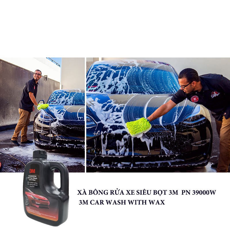 Xà bông rửa xe siêu bọt 3M Car Wash With Wax PN39000W- 1L