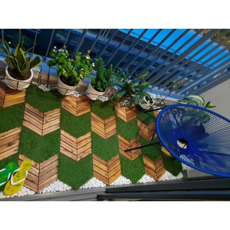 Vỉ cỏ nhân tạo xéo hình xương cá 30cm×30cm