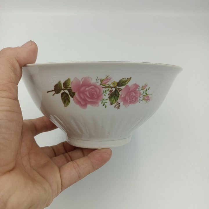 Tô Sứ Đựng Canh , Mì , Phở ... Hoa Hồng Miệng Loe Giá Rẻ