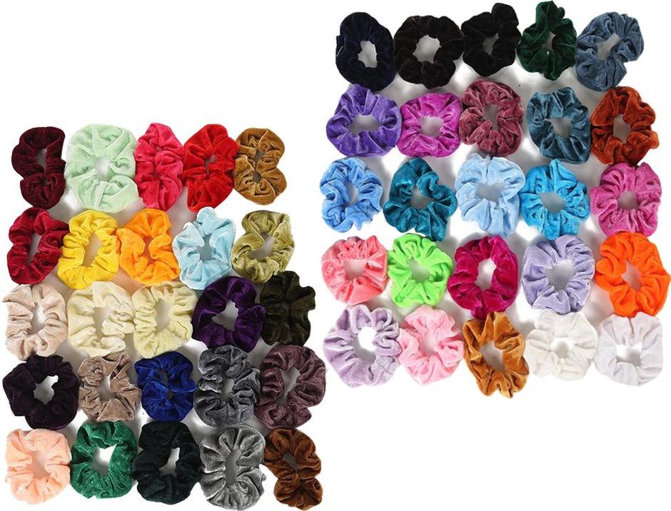50 Miếng Tóc Scrunchies Thun Nhung Tóc Scrunchy Dây Buộc Tóc Dây