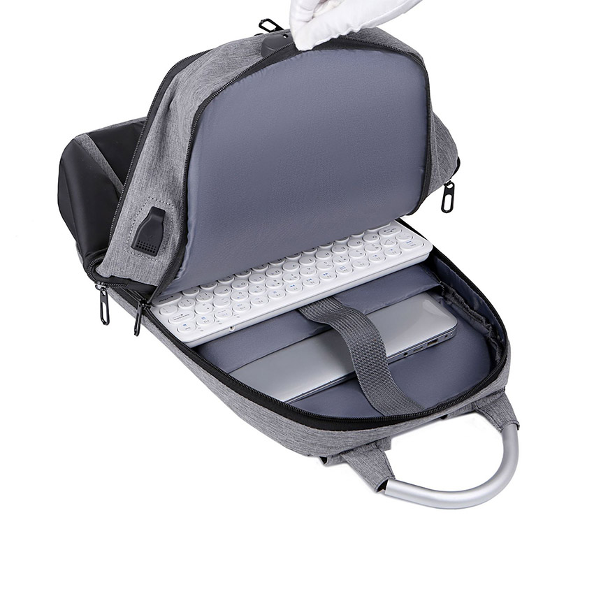 Balo laptop 15.6 inch B1078 NASI loại cao cấp có khóa số quai nhôm cổng sạc tặng kèm dây sạc ba lô đựng laptop nam nữ mẫu mới thời trang cực chất
