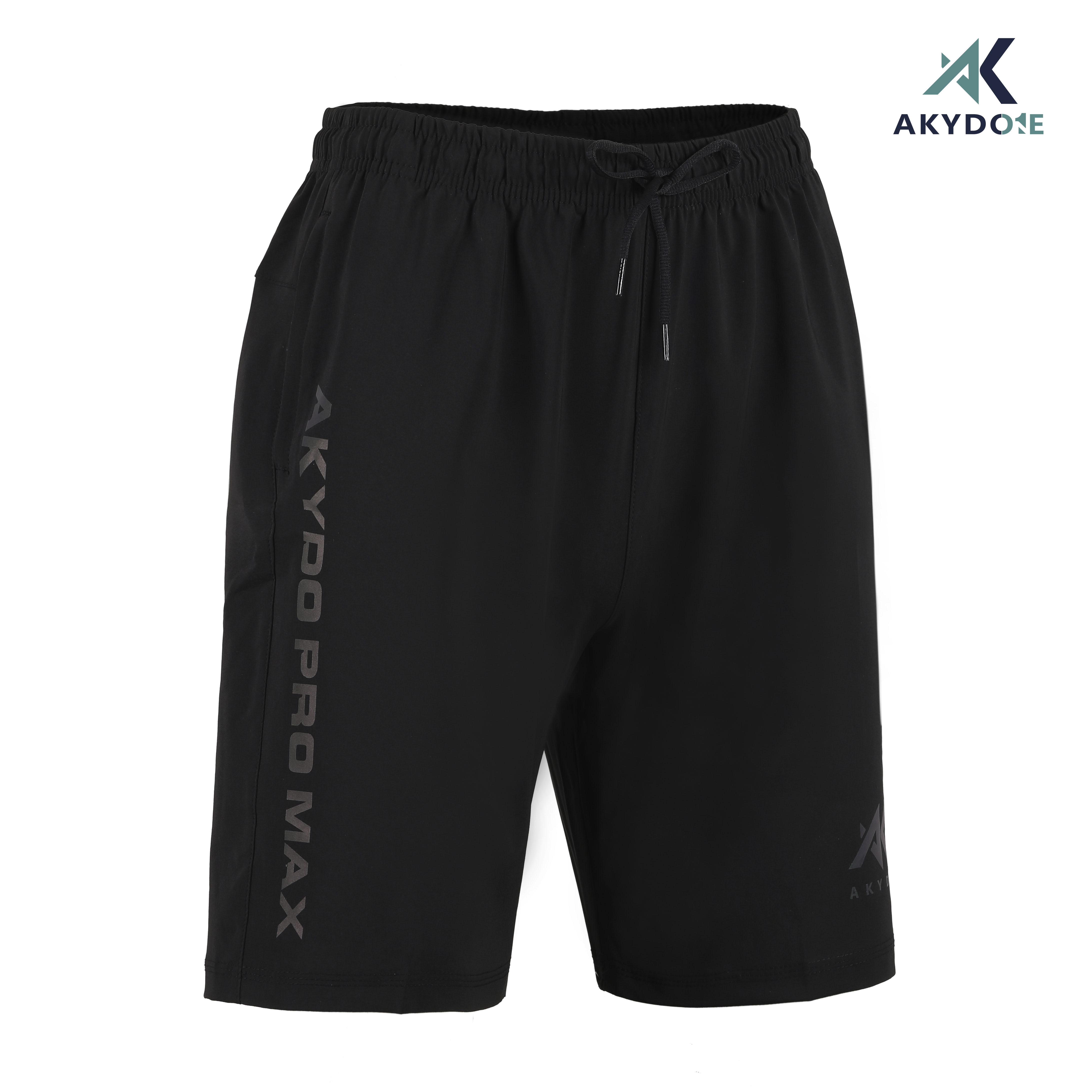 Quần Đùi Thể Thao Nam Akydo Pro - Max Phản Quang Trắng Vãi Xi , Chạy Bộ, Tennis, Tập Gym... - Đen, Xl71 - 80Kg