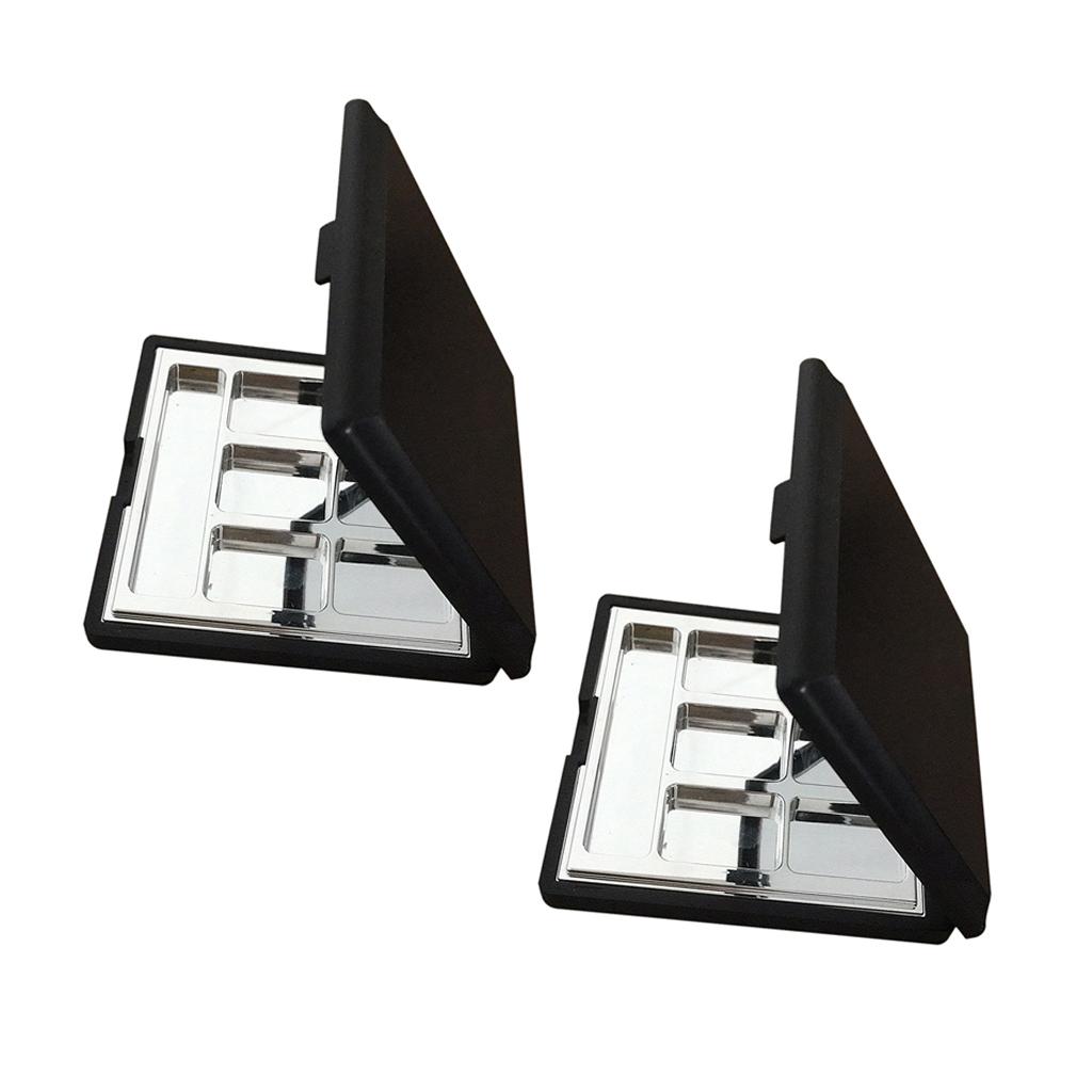 2Pcs Empty Makeup Palette for Eyeshadow Blusher Concealer Cosmetic DIY Plate 6 Grids Black
