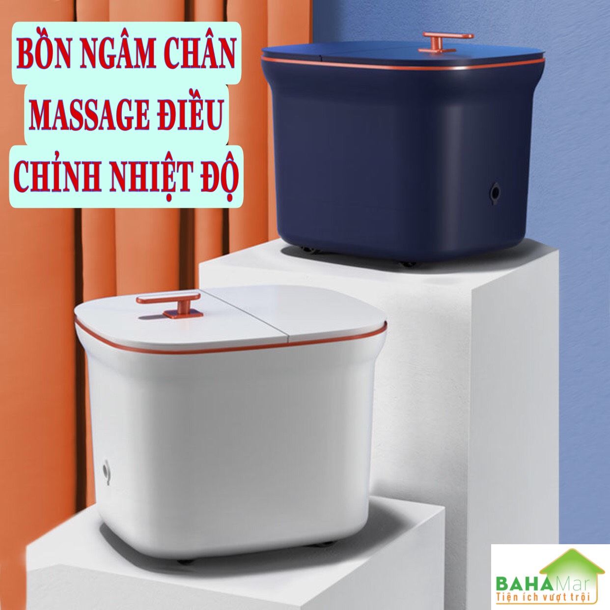 BỒN NGÂM CHÂN ĐA NĂNG THÔNG MINH CÓ NẮP ĐẬY - XÔNG HƠI, KHỬ TRÙNG VÀ SƯỞI ẤM, MASSAGE CHÂN - BỒN NGÂM ĐIỀU NHIỆT "BAHAMAR"  sử dụng tia hồng ngoại sưởi ấm giúp cơ khớp tuần hoàn, và sử dụng các con lăn giúp massage bấm huyệt