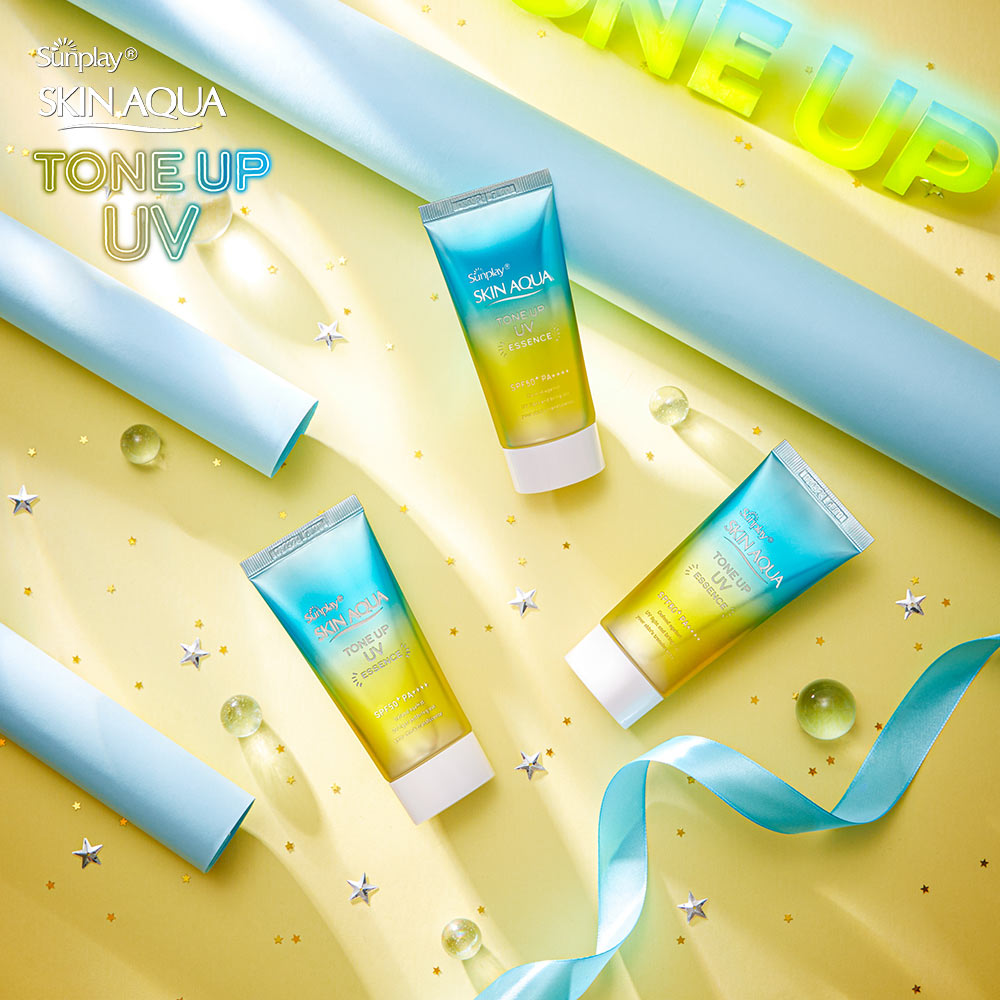 Kem chống nắng nâng tông Skin Aqua Tone up Mint Green cho da trắng có khuyết điểm đỏ, dạng sữa Sunplay Skin Aqua Tone Up UV Milk Mint Green SPF 50+ PA++++ 50g