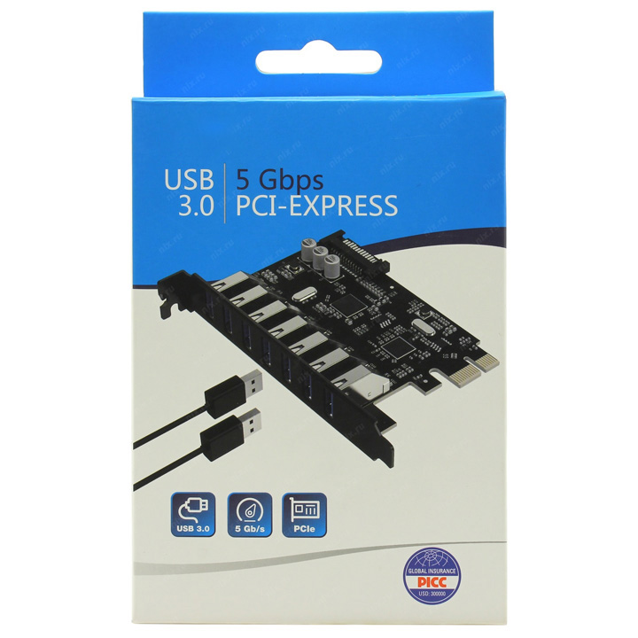 Card chuyển đổi PVU3-7U PCI-E ra 7 cổng USB3.0  HB25