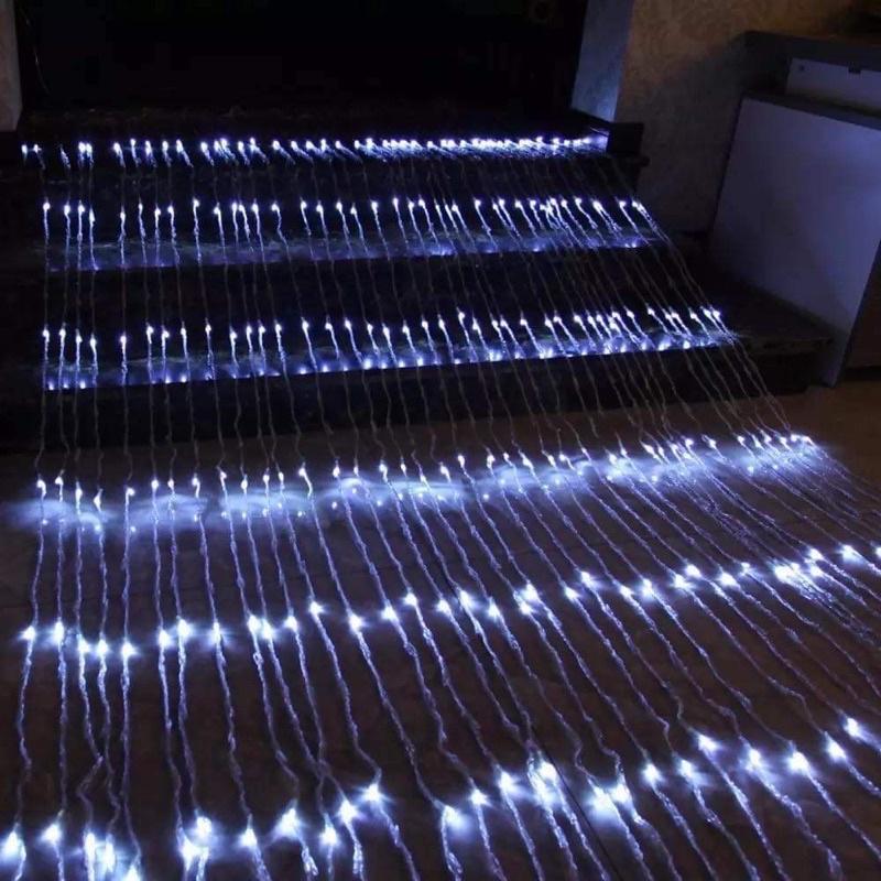 Bộ dây đèn led thác nước chảy 10 dây màu trắng