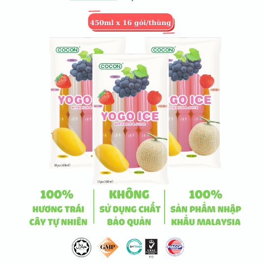 COMBO 3 GÓI KEM ĐÁ YOGO ICE COCON 450ML