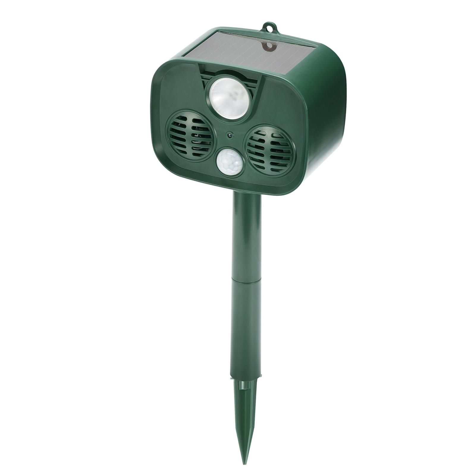 Máy xua đuổi động vật tần số 25-61KHz sử dụng phương pháp vật lý, không độc hại, Sử dụng năng lượng mặt trời, với pin có thể sạc lại