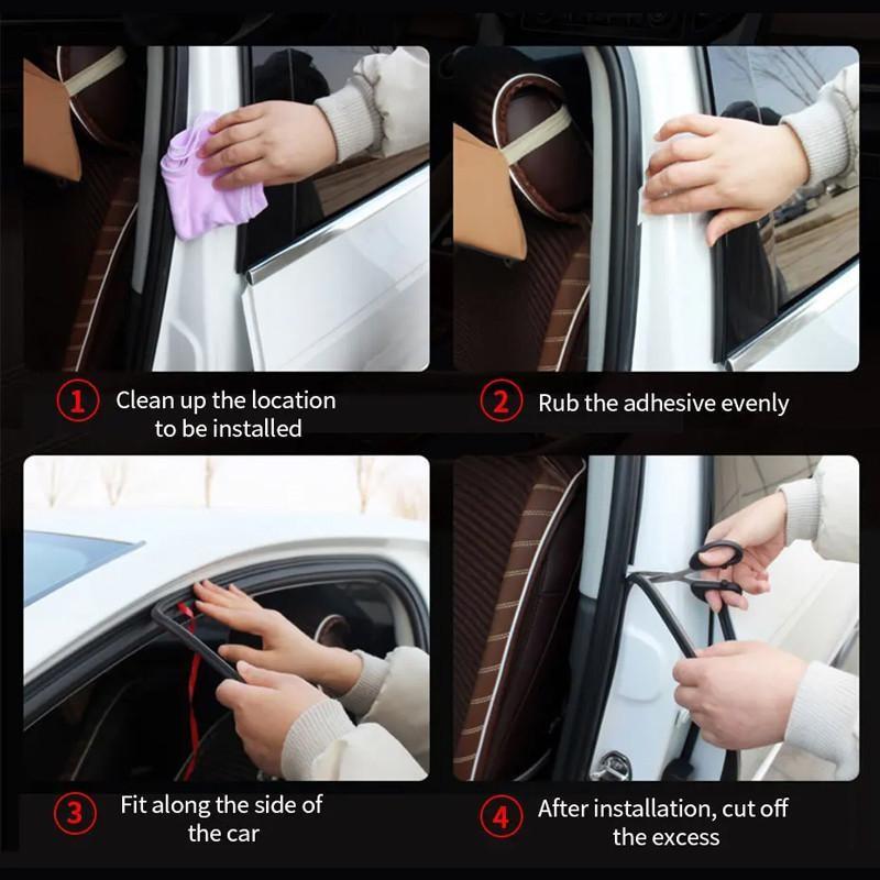 Gioăng cao su 5 lỗ,  dải cao su cửa ô tô, 2 lớp, không thấm nước, cách âm, chống ngấm nước