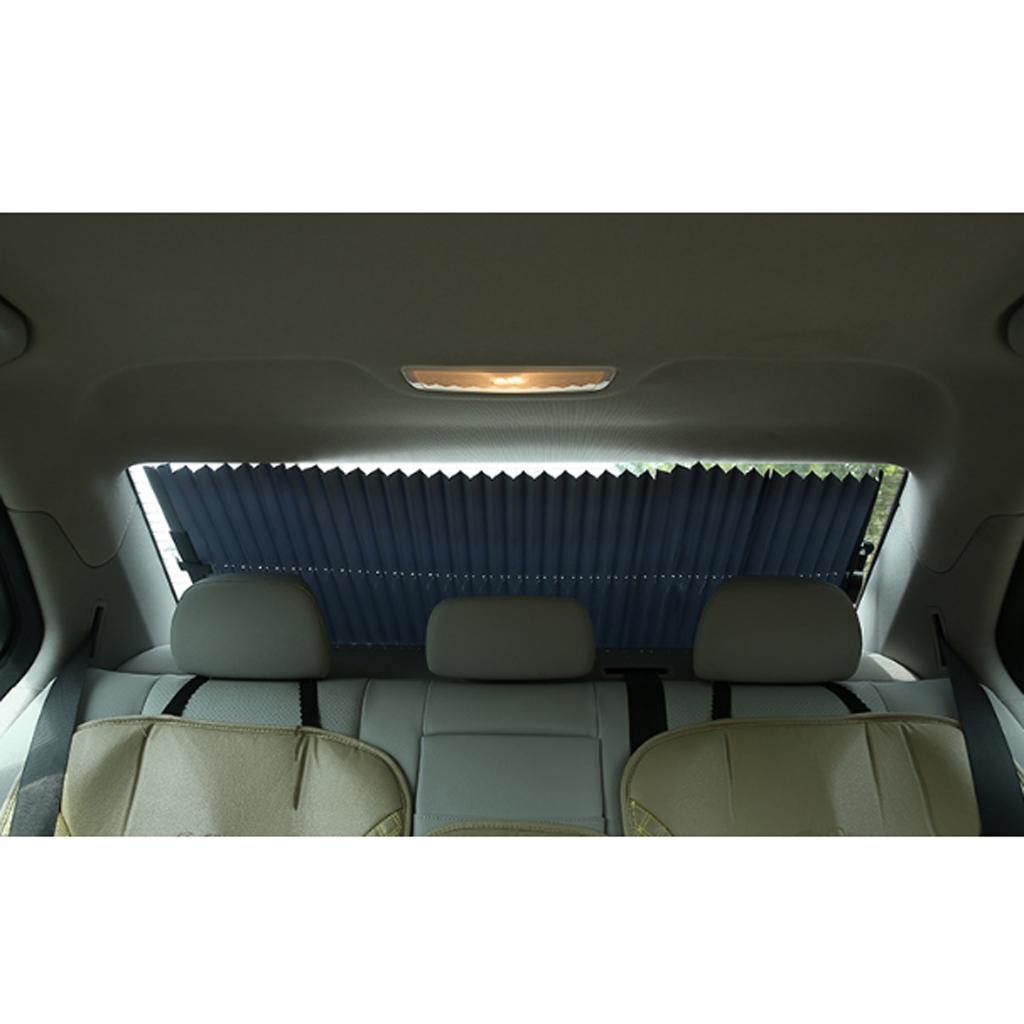 Pack of 2 18x55.12x0.47'' Car Sun Insulation Curtain UV Protection Retractable Shield Covers to Provide Cool in Summer