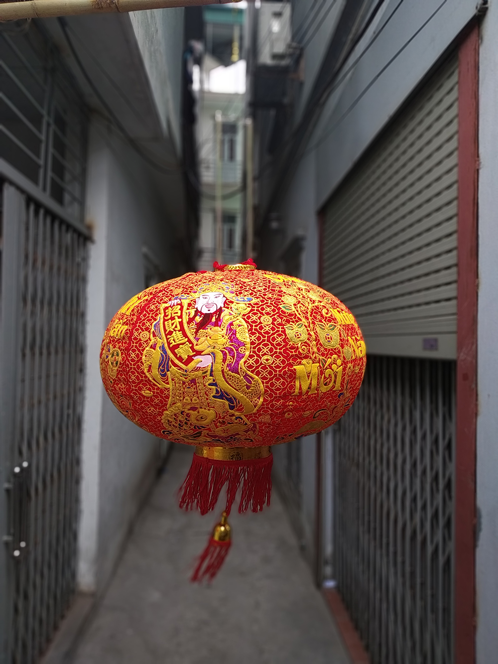 Đèn lồng trang trí Tết cao cấp in nổi cao 80cm đường kính 60cm