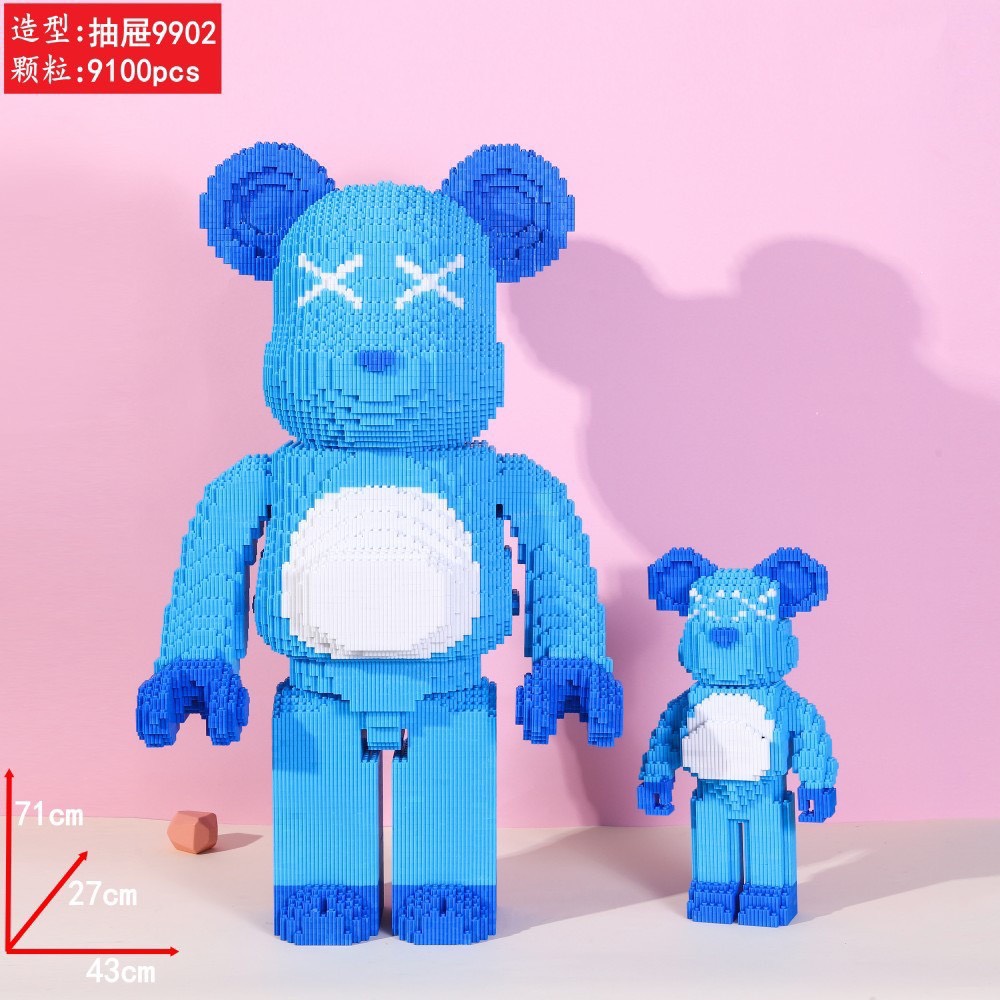 SẴN 70Cm mô hình lắp ráp 3d gấu Bearbrick 1000% có đèn led quà tặng sinh nhật bạn gái trai