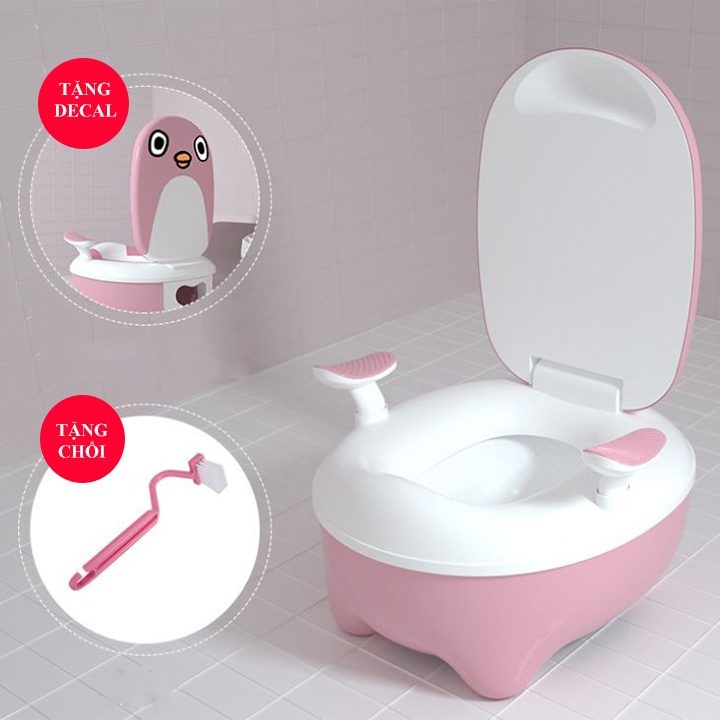 Bô Vệ Sinh Cho Bé - Bệ Ngồi Toilet Trẻ Em Có Chỗ Dựa Và Khay Hứng Vệ Sinh Tháo Lắp Dễ Dàng