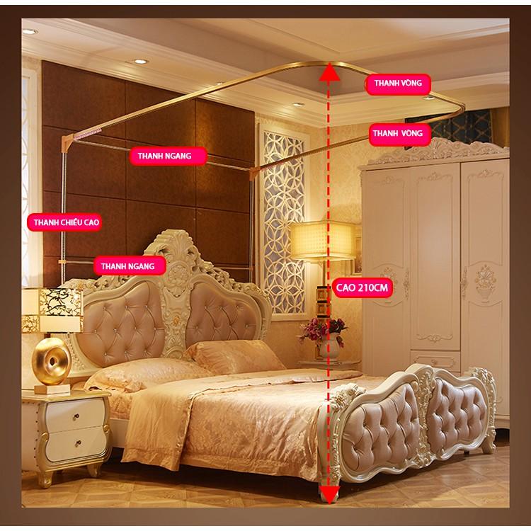 Màn khung kéo rèm lùa tay  không khoan tường EASY DREAM chống muỗi côn trùng trang trí decor phòng ngủ khách sạn tiện gọn -Mùng ngủ hiện đại kiểu dáng công chúa