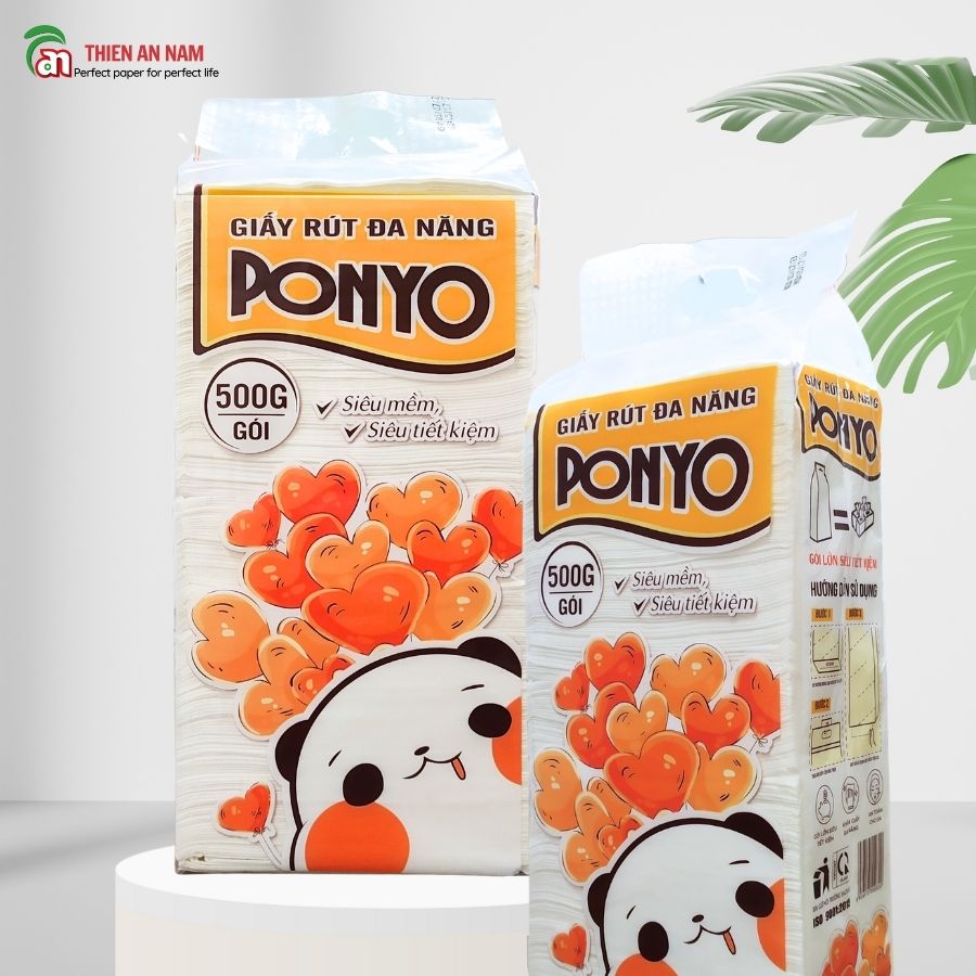 Thùng 6 Gói Khăn Giấy Rút Đa Năng Treo Tường Ponyo 500g