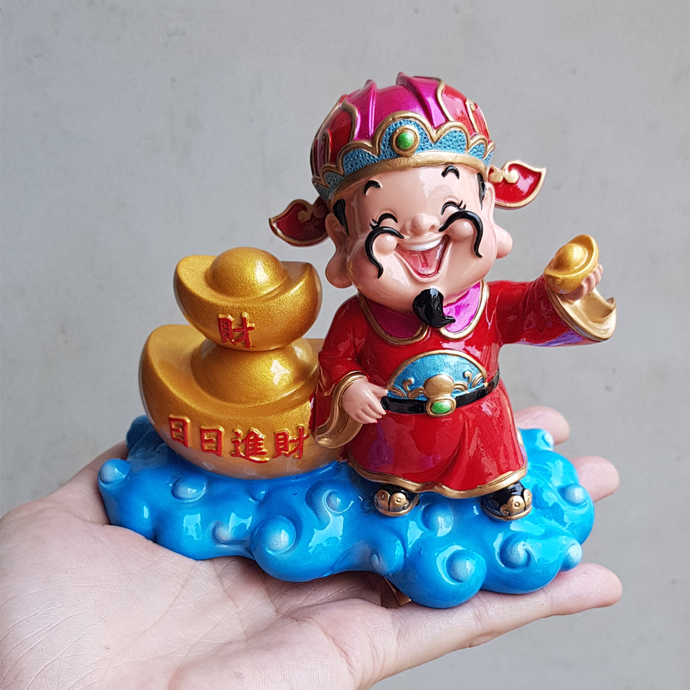 (05 mẫu) Tượng chibi Thần Tài 10cm bằng sứ đặc ruột cao cấp