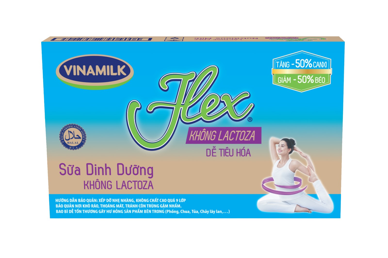 Thùng 48 Hộp Sữa Tiệt Trùng Vinamilk  Flex Không Lactose (180ml / Hộp)