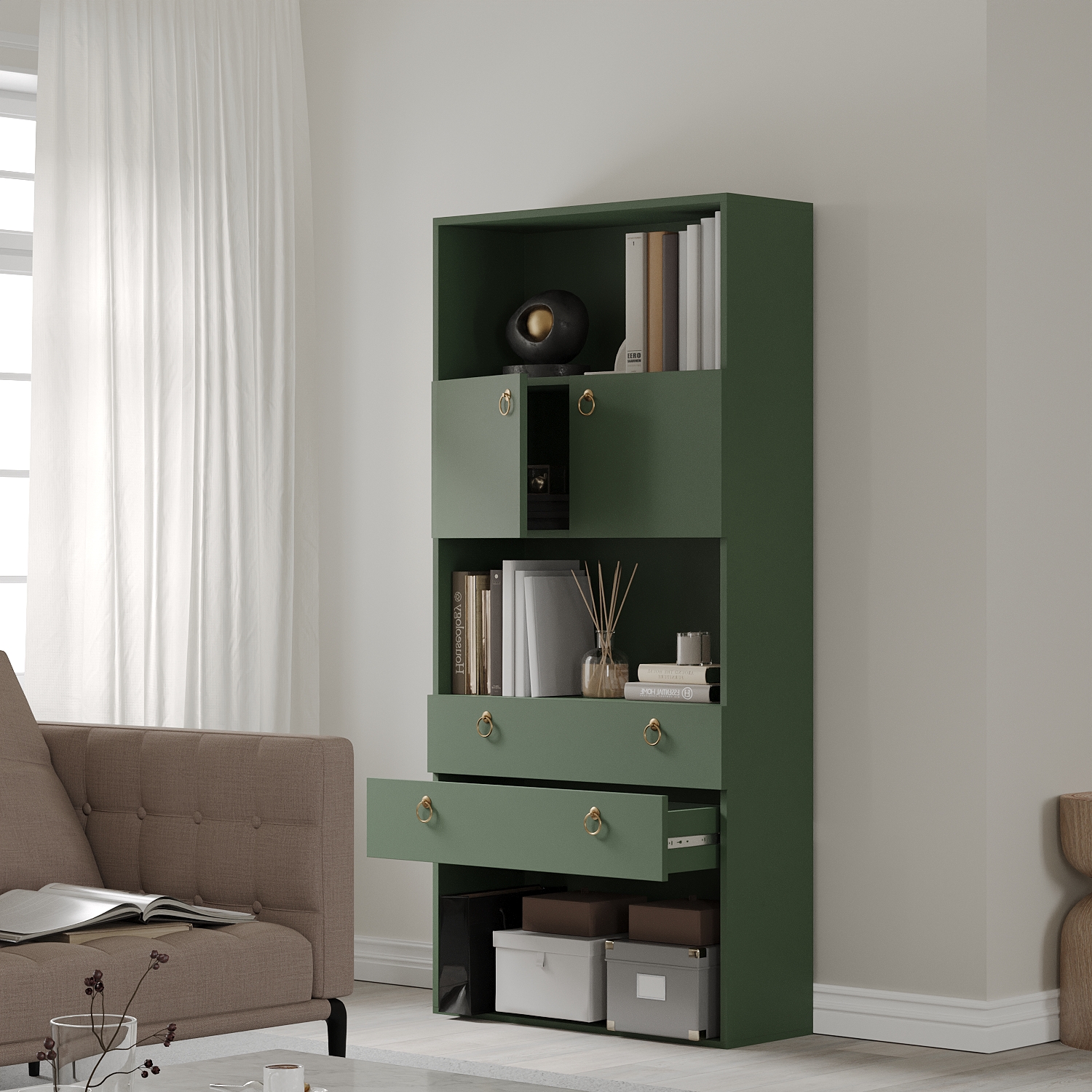 [Happy Home Furniture] WESLEY , kệ sách 6 tầng ,  80cm x 28cm x 170cm (DxRxC), KSA_014