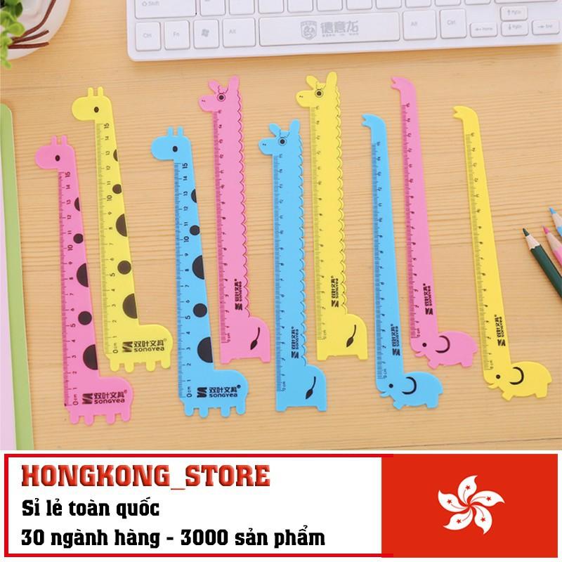 Thước kẻ học sinh hình hươu cao cổ - Thước kẻ nhựa chiều dài 15cm